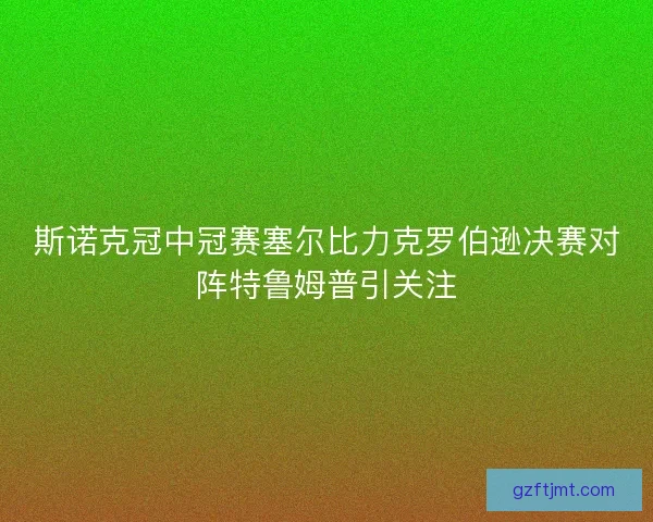斯诺克冠中冠赛塞尔比力克罗伯逊决赛对阵特鲁姆普引关注
